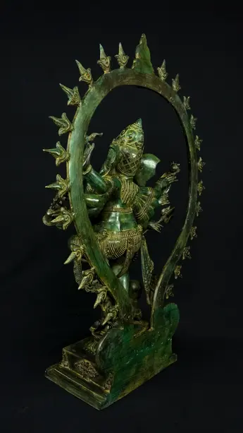 Statue bénie de Ganesh Nataraja en laiton, détail complémentaire n°2