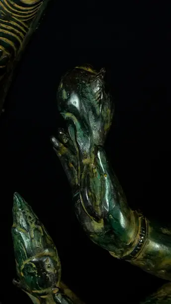 Statue bénie de Ganesh Nataraja en laiton, détail complémentaire n°10