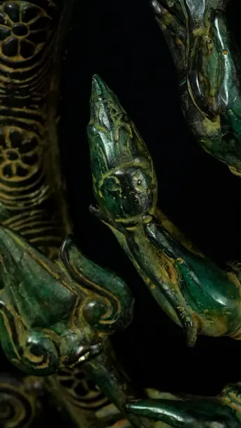 Statue bénie de Ganesh Nataraja en laiton, détail complémentaire n°11