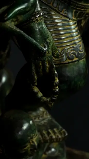Statue bénie de Ganesh Nataraja en laiton, détail complémentaire n°13