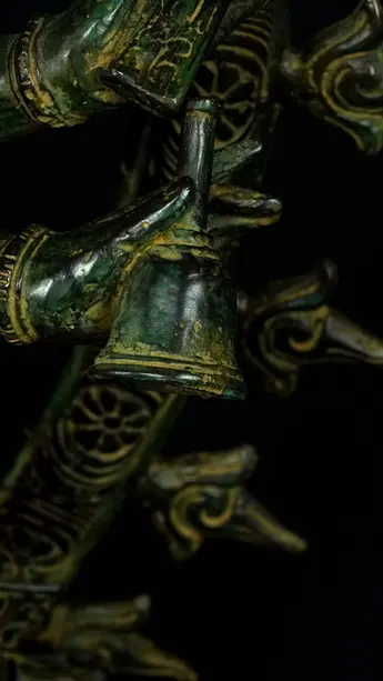 Statue bénie de Ganesh Nataraja en laiton, détail complémentaire n°16