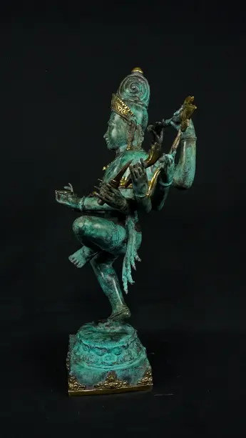 Statue bénie de Shiva Nataraja en laiton, vue complémentaire n°7