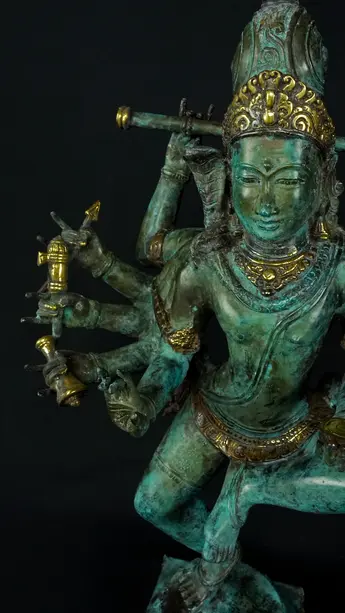 Statue bénie de Shiva Nataraja en laiton, vue complémentaire n°9
