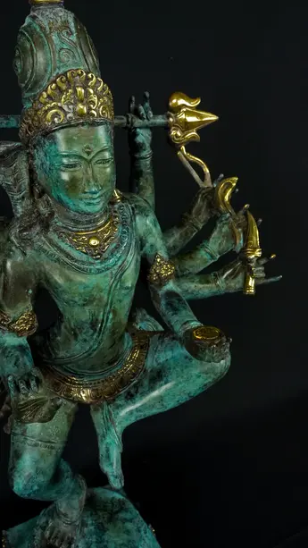 Statue bénie de Shiva Nataraja en laiton, détail complémentaire n°1