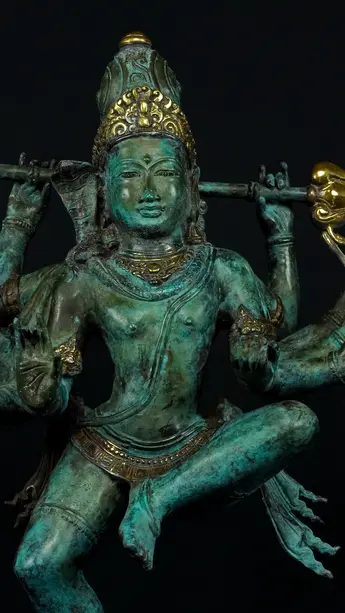 Statue bénie de Shiva Nataraja en laiton, détail complémentaire n°2