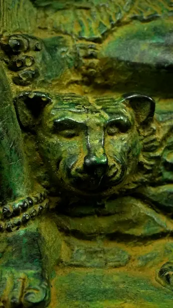 Détail du visage du petit Shiva