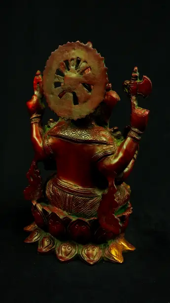 Statue sacrée bénie – Ganesh assis n°2 – 31 cm, vue complémentaire n°6