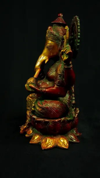 Statue sacrée bénie – Ganesh assis n°2 – 31 cm, vue complémentaire n°9