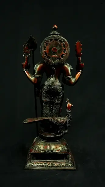 Murugan n°1 en laiton, vue arrière