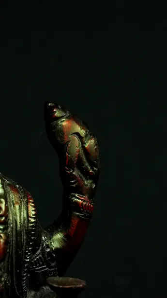 Statue sacrée bénie – Dhanvantari n°1, détail sculpté n°4