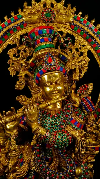 Statue bénie de Krishna provenant de Delhi, en Inde, vue complémentaire n°9