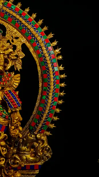 Statue bénie de Krishna provenant de Delhi, en Inde, détail complémentaire n°2