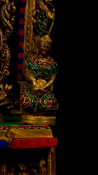 Statue bénie de Krishna provenant de Delhi, en Inde, détail complémentaire n°7