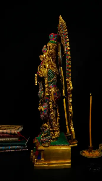 Statue bénie de Krishna provenant de Delhi, en Inde, détail complémentaire n°11