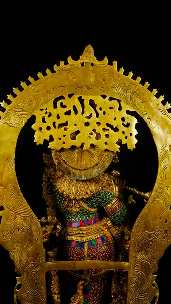 Statue bénie de Krishna provenant de Delhi, en Inde, détail complémentaire n°14