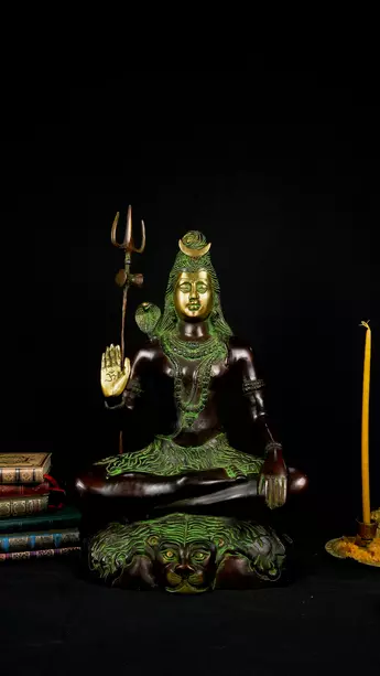 Statue sacrée bénie – Grand Shiva au trident – 61 cm, vue complémentaire n°2