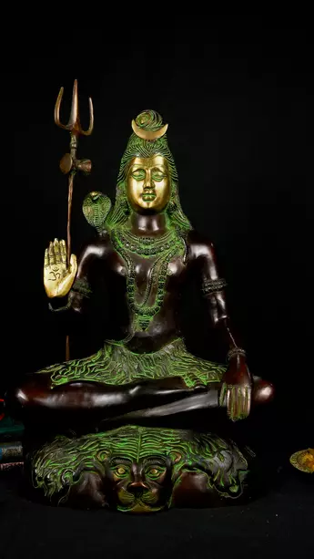 Statue sacrée bénie – Grand Shiva au trident – 61 cm, vue complémentaire n°3