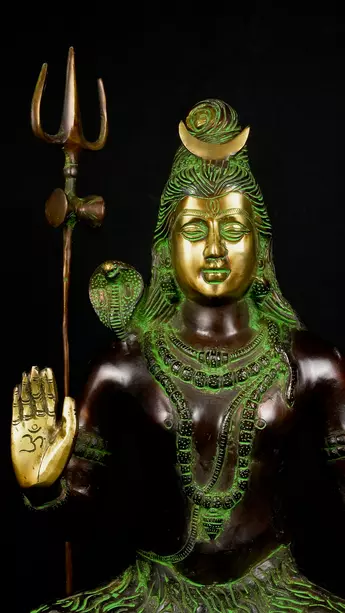 Statue sacrée bénie – Grand Shiva au trident – 61 cm, vue complémentaire n°5