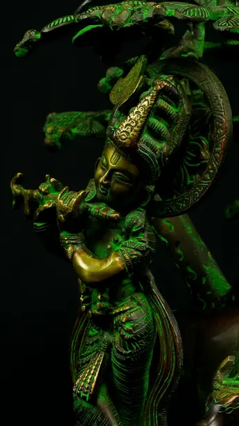 Statue sacrée bénie – Krishna sous l’arbre n°1 – 33 cm, vue complémentaire n°9