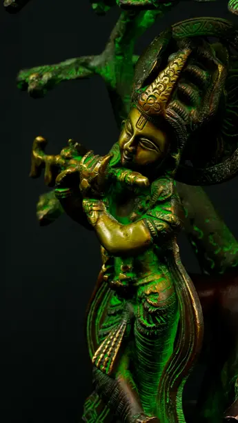 Statue sacrée bénie – Krishna sous l’arbre n°2 – 33 cm, vue complémentaire n°8