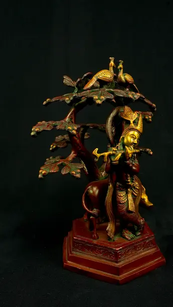 Statue sacrée bénie – Krishna sous l’arbre – deux modèles, vue complémentaire n°3