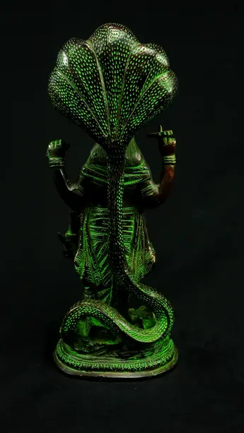 Statue bénie de Dhanvantari, vue arrière