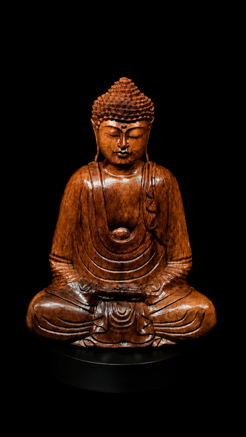 Bouddha béni de la Compassion en bois de suar