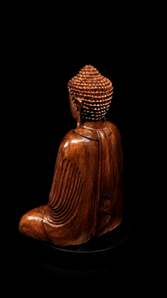 Bouddha béni de la Compassion, vue arrière de trois quarts