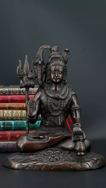 Statue sacrée bénie – Shiva en méditation – 25 cm, vue complémentaire n°2