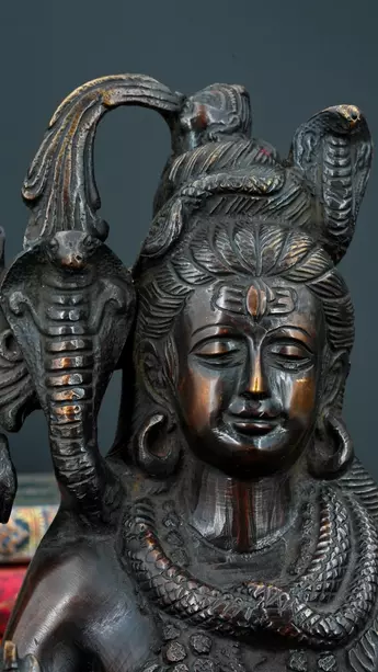 Statue sacrée bénie – Shiva en méditation – 25 cm, vue complémentaire n°4
