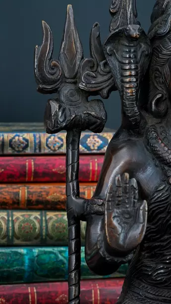Statue sacrée bénie – Shiva en méditation – 25 cm, vue complémentaire n°5