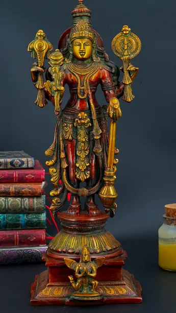 Statue sacrée bénie – Vishnu debout – 38 cm, vue complémentaire n°2