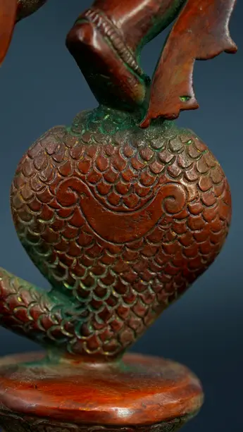 Ganesh béni dansant sur Kalinga en laiton, vue complémentaire n°8
