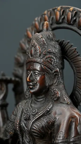 Détail du visage de Durga