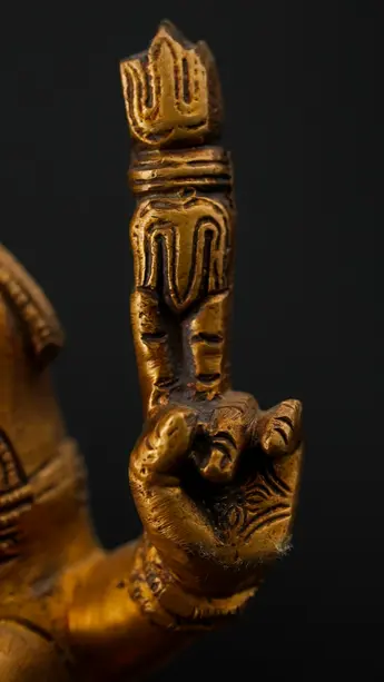 Statue sacrée bénie – Murugan au paon – 36 cm, vue complémentaire n°8