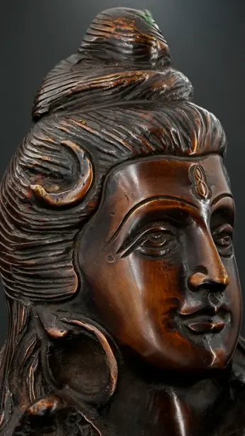 Statue bénie de Shiva provenant de Delhi, en Inde, vue complémentaire n°4