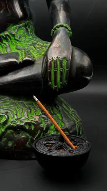 Statue sacrée bénie – Grand Shiva en méditation – 61 cm, vue complémentaire n°7