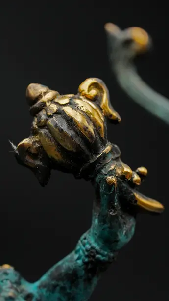 Ganesh béni en laiton réalisé à la cire perdue, vue complémentaire n°7