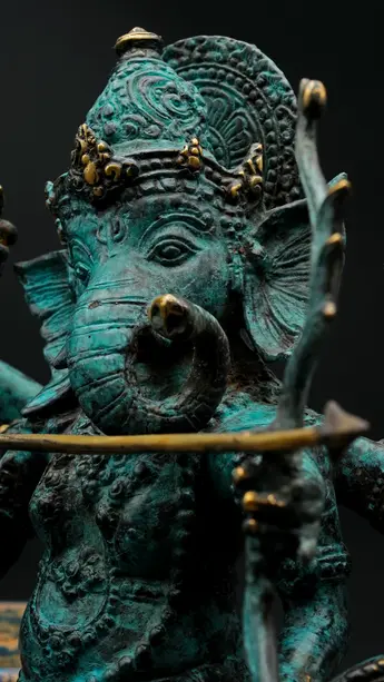 Ganesh béni en laiton réalisé à la cire perdue, détail complémentaire n°6