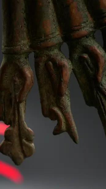 Statue bénie d’Avalokiteshvara aux 1 000 bras en laiton, détail complémentaire n°19