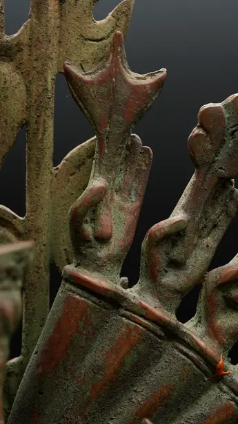 Statue bénie d’Avalokiteshvara aux 1 000 bras en laiton, détail complémentaire n°30
