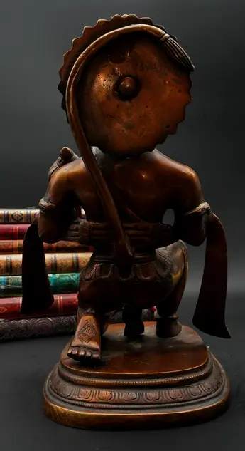 Petite statue bénie de Hanuman, vue arrière