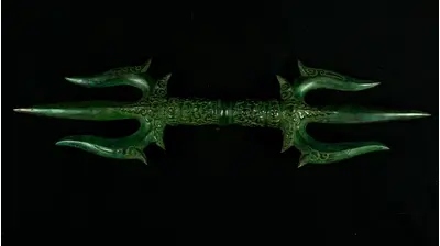Trishula Vajra vert vu de face
