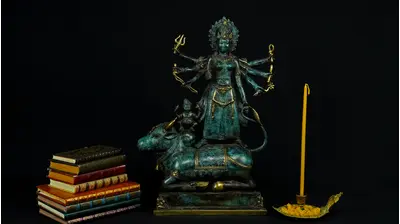 Statue bénie de Durga Kamadhenu en laiton