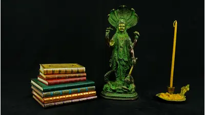 Statue bénie de Dhanvantari provenant d’Inde