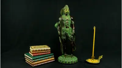 Grande statue bénie de Hanuman n°3 en laiton