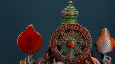 Vishnu en laiton, vue arrière