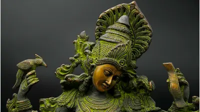 Détail du visage de Saraswati