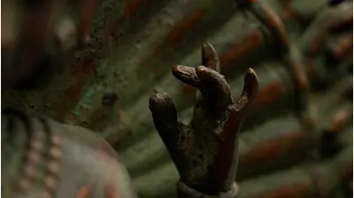 Statue bénie d’Avalokiteshvara aux 1 000 bras en laiton, détail complémentaire n°7