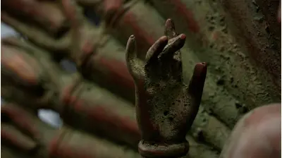 Statue bénie d’Avalokiteshvara aux 1 000 bras en laiton, détail complémentaire n°8